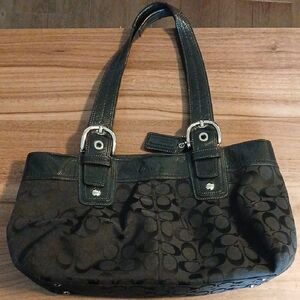 Coach Black Signature Tote Bag
